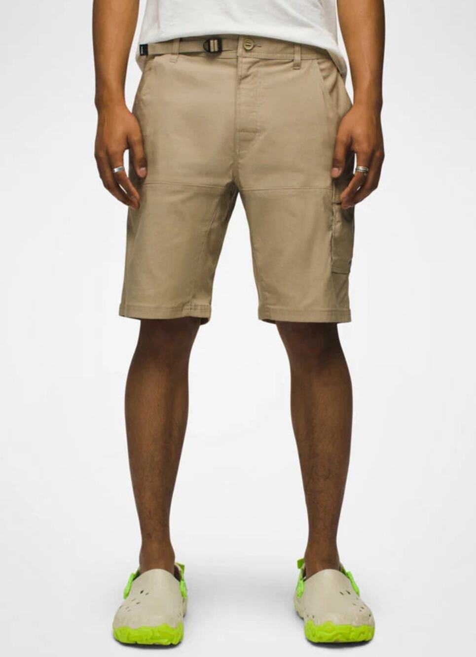 PRANA Men's Stretch Zion Shorts II Size 28 Tan Sandbar Flat Front 10" Inseam NWT
